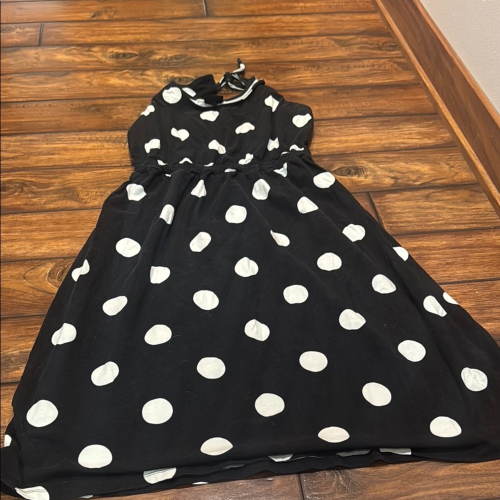 Who What Wear Black and White Polka Dot Dress